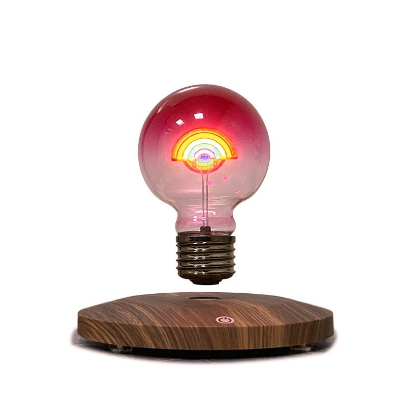 Original Anti-gravity Wood Style Levitating Rainbow Bulb
