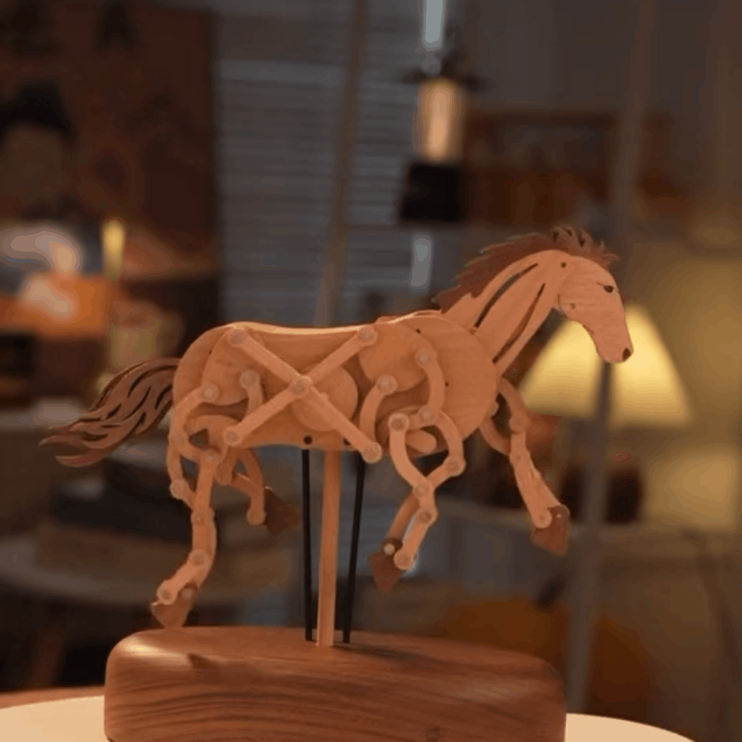 Original Galloping Horse Automata — Handcrafted Wooden Kinetic Sculpture