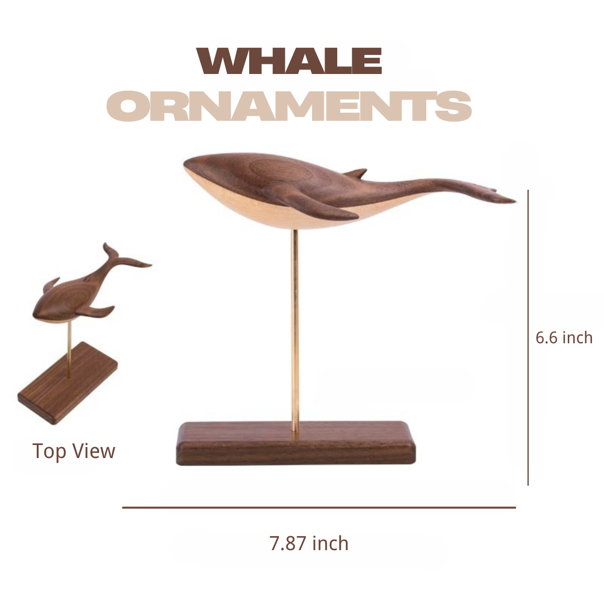 Original Handcarved Wooden Magnetic Levitating Whale