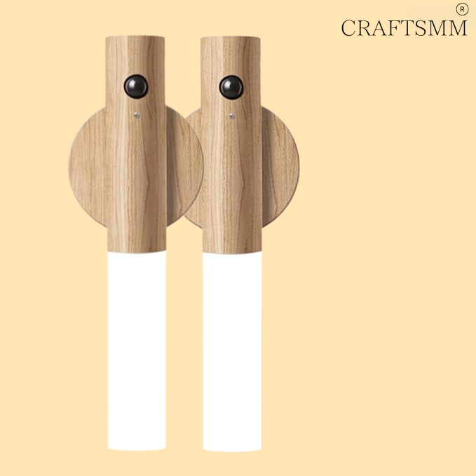 2 in 1 Wooden Style Night Light & Flashlight Motion Sensor-Fun & Stylish Lighting