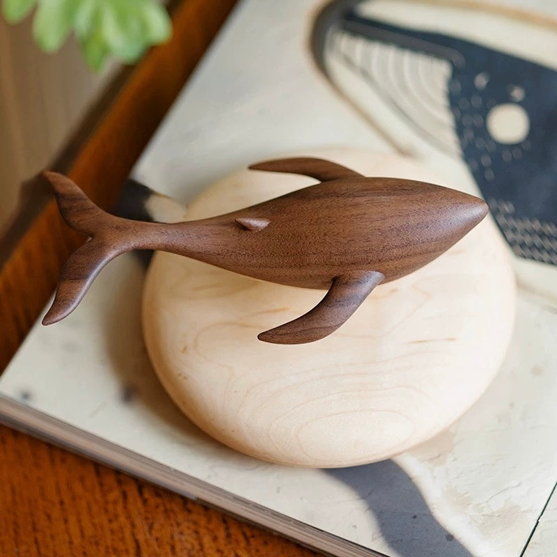 Original Handcarved Wooden Magnetic Levitating Whale