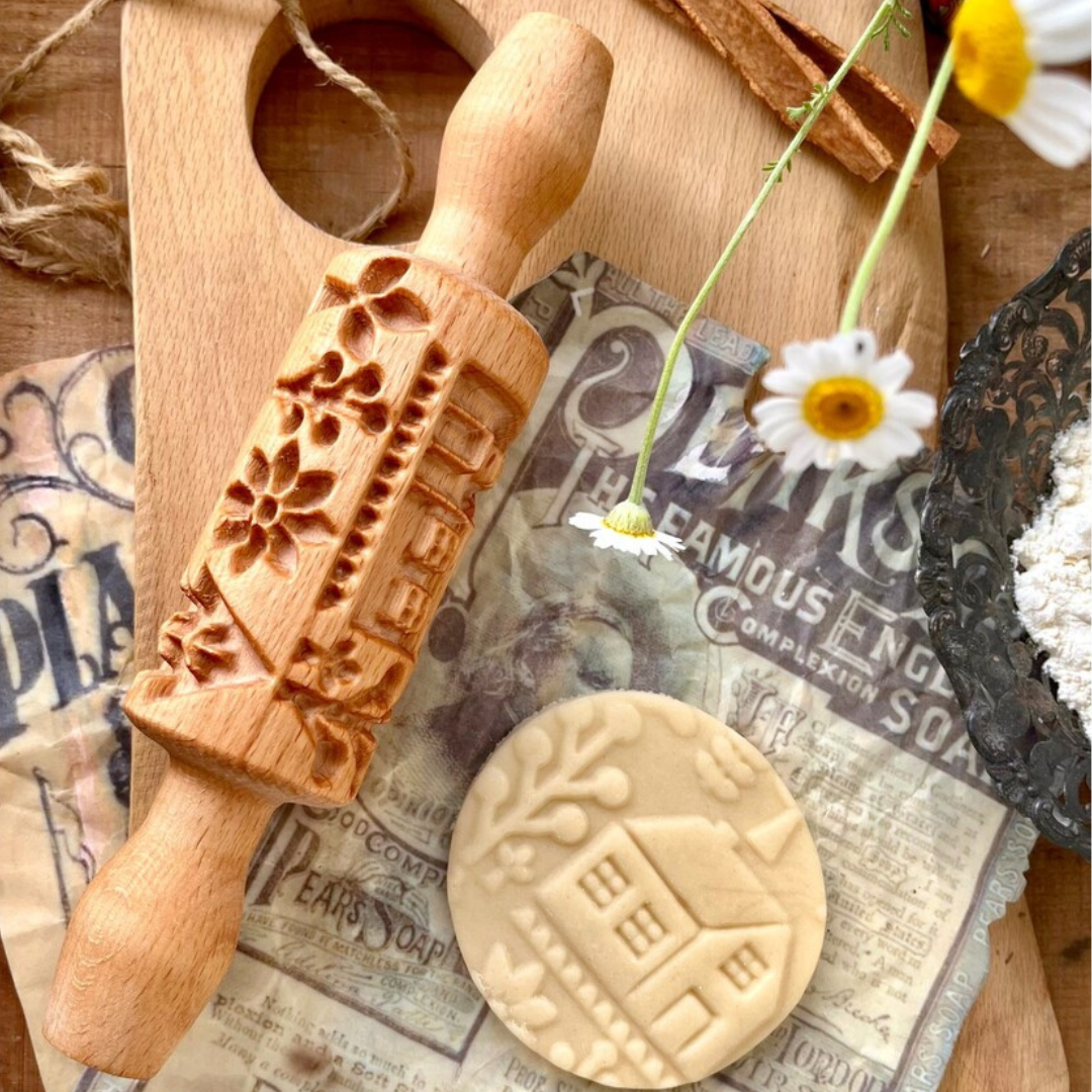 Set of 3 Small Embossed Rolling Pins with Pattern Gift for Moms, Cookie Cutters