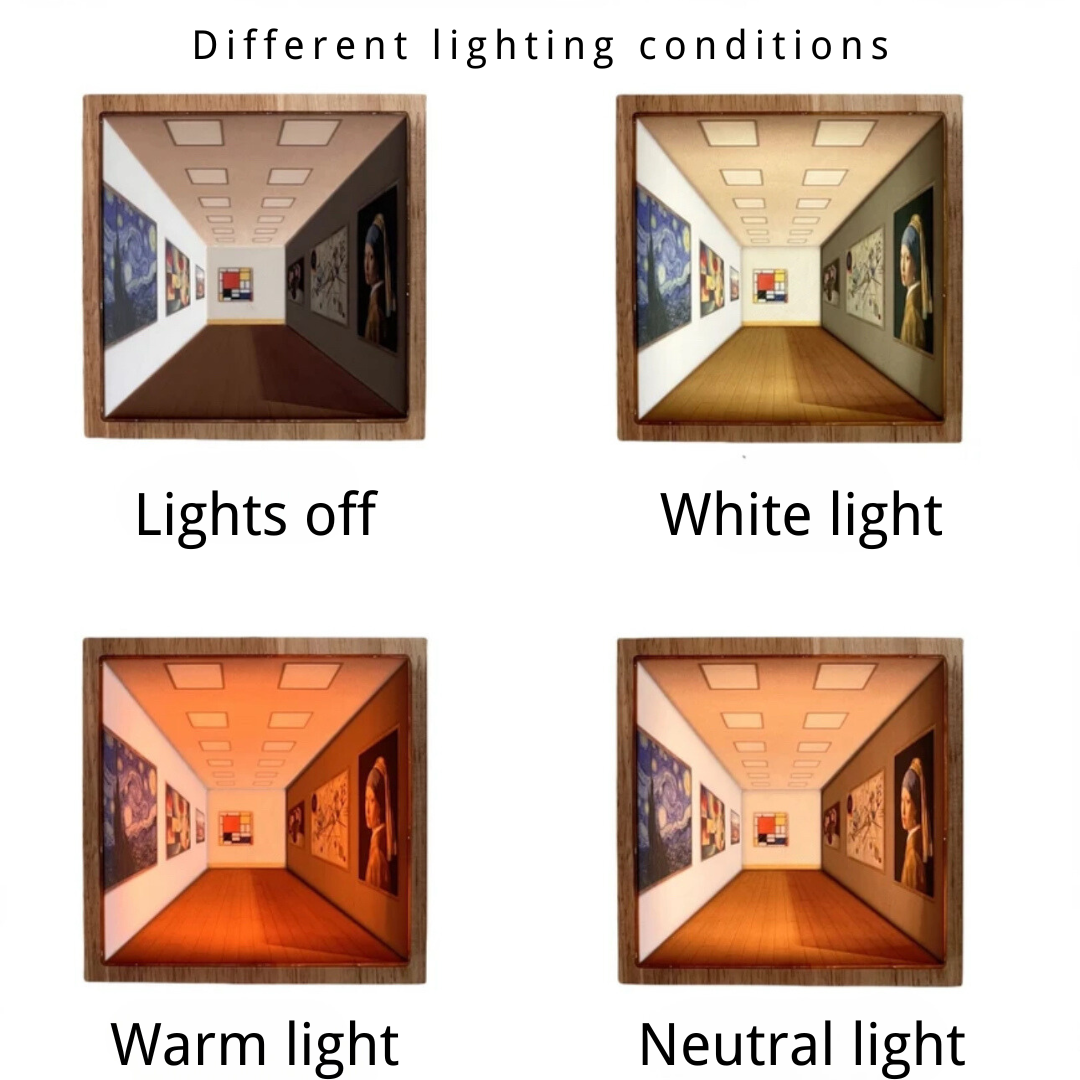 Original Glasses-free 3D Adjustable Multifunctional Wood Night Light