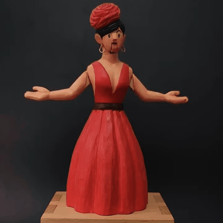 Hand-carved Wood Opera Queen Automata: Turn the Crank, Unleash the Grand Show