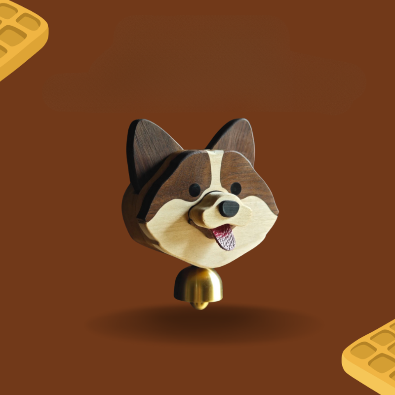 Original Personalized Hand-carved Wooden Pet Doorbell