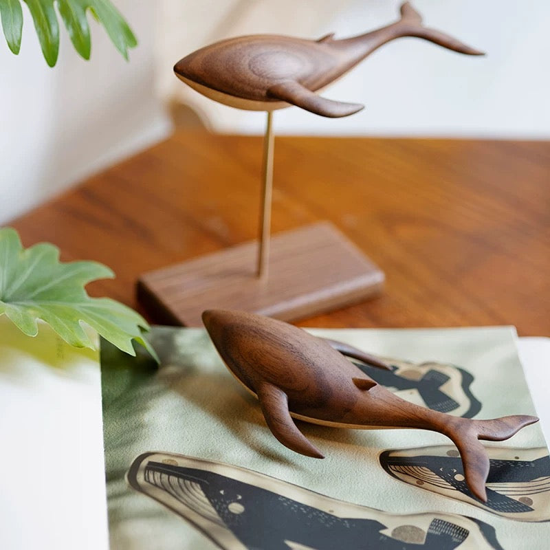 Original Handcarved Wooden Magnetic Levitating Whale