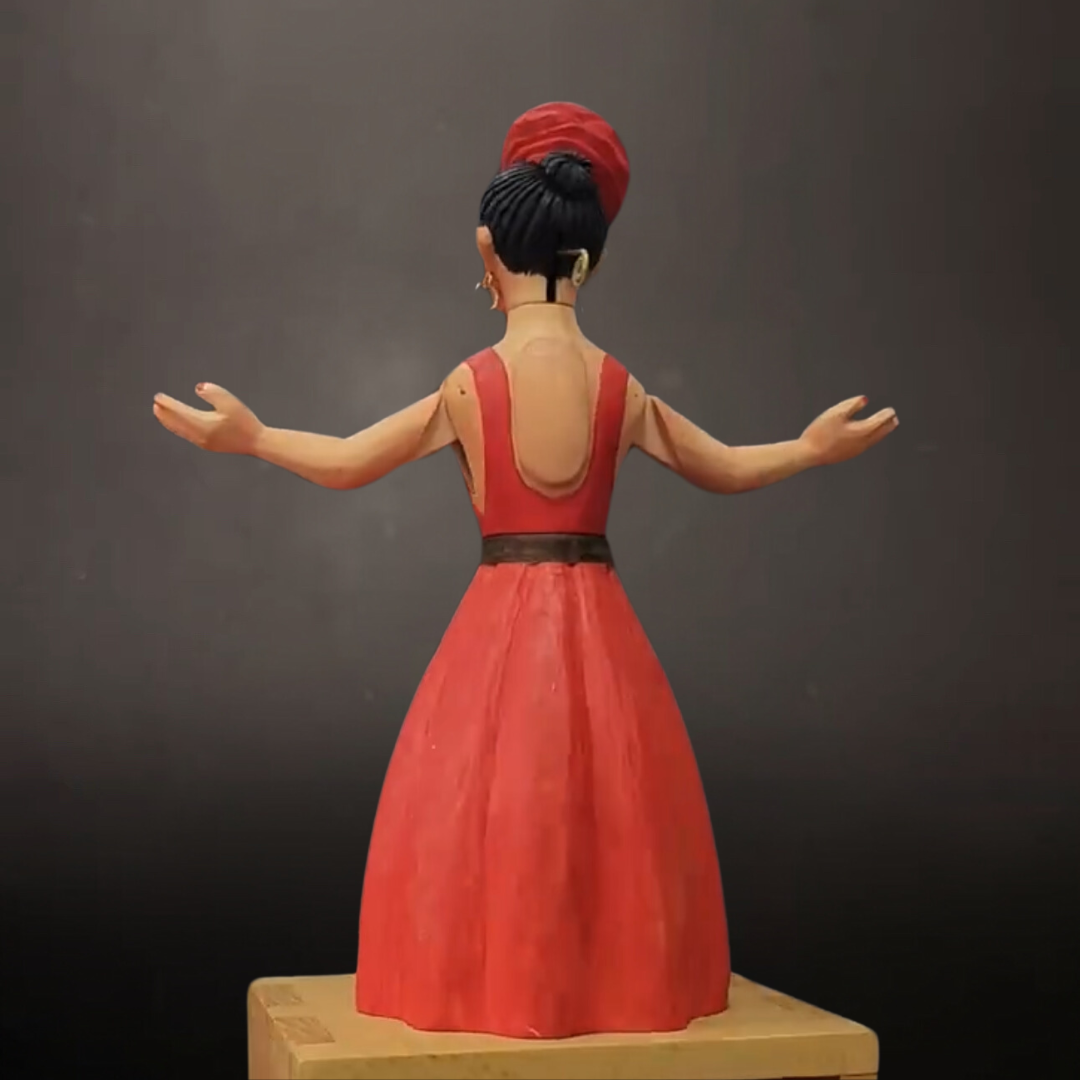 Hand-carved Wood Opera Queen Automata: Turn the Crank, Unleash the Grand Show