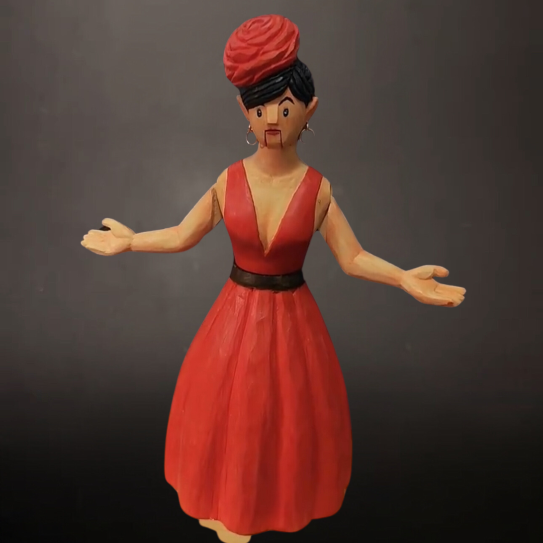 Hand-carved Wood Opera Queen Automata: Turn the Crank, Unleash the Grand Show