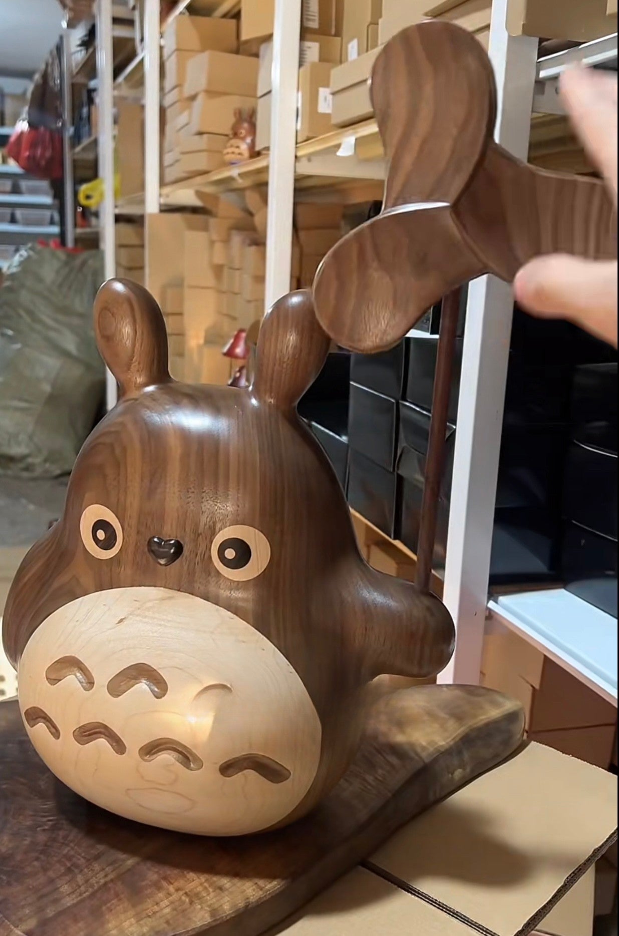 Original Handmade Wooden Extra Large Totoro Family