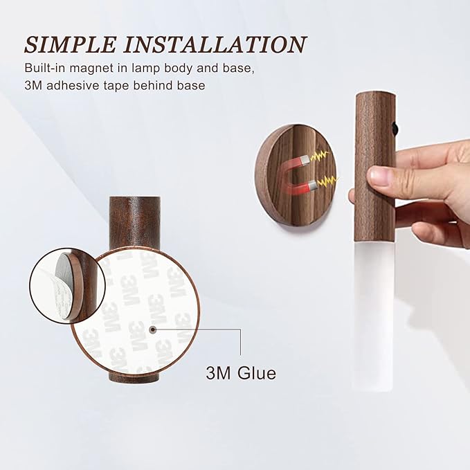 2 in 1 Wooden Style Night Light & Flashlight Motion Sensor-Fun & Stylish Lighting