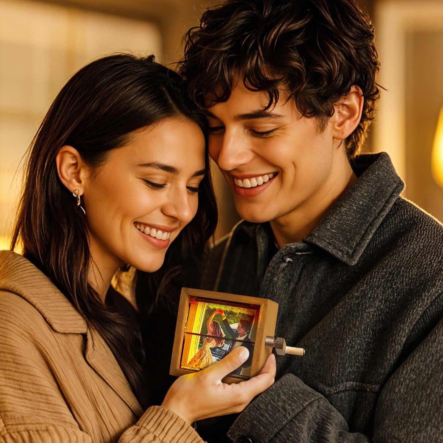 Custom Photo Flipbook Frame Animationo  Machine Mechanical Hand-cranked Flipbook Box PhotAlbum with Light Unique Wedding Gifts