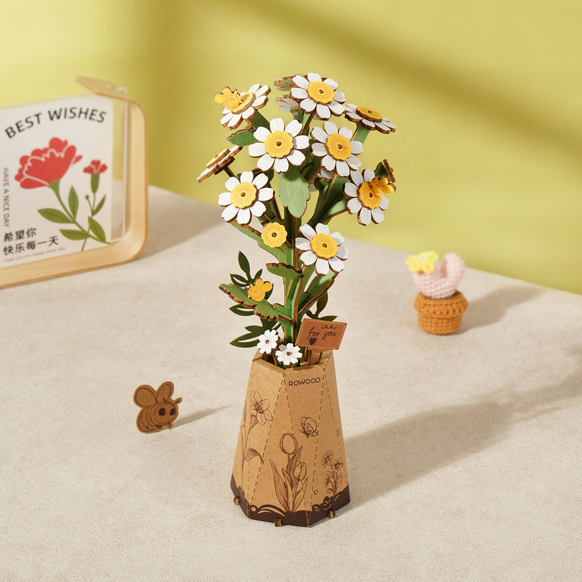 Mother's Day Exclusive DIY Wooden Flower Bouquet 3D Wooden Puzzle