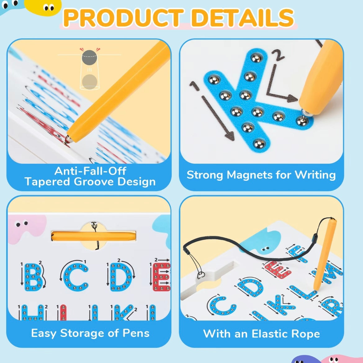 Magnetic Alphabet & Number Tracing Board – Double-Sided Montessori Learning Toy for Kids