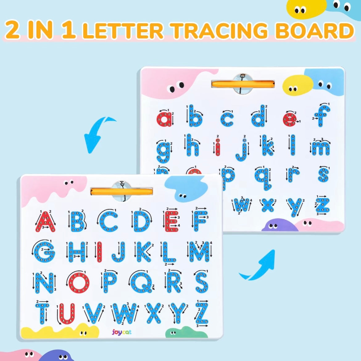 Magnetic Alphabet & Number Tracing Board – Double-Sided Montessori Learning Toy for Kids