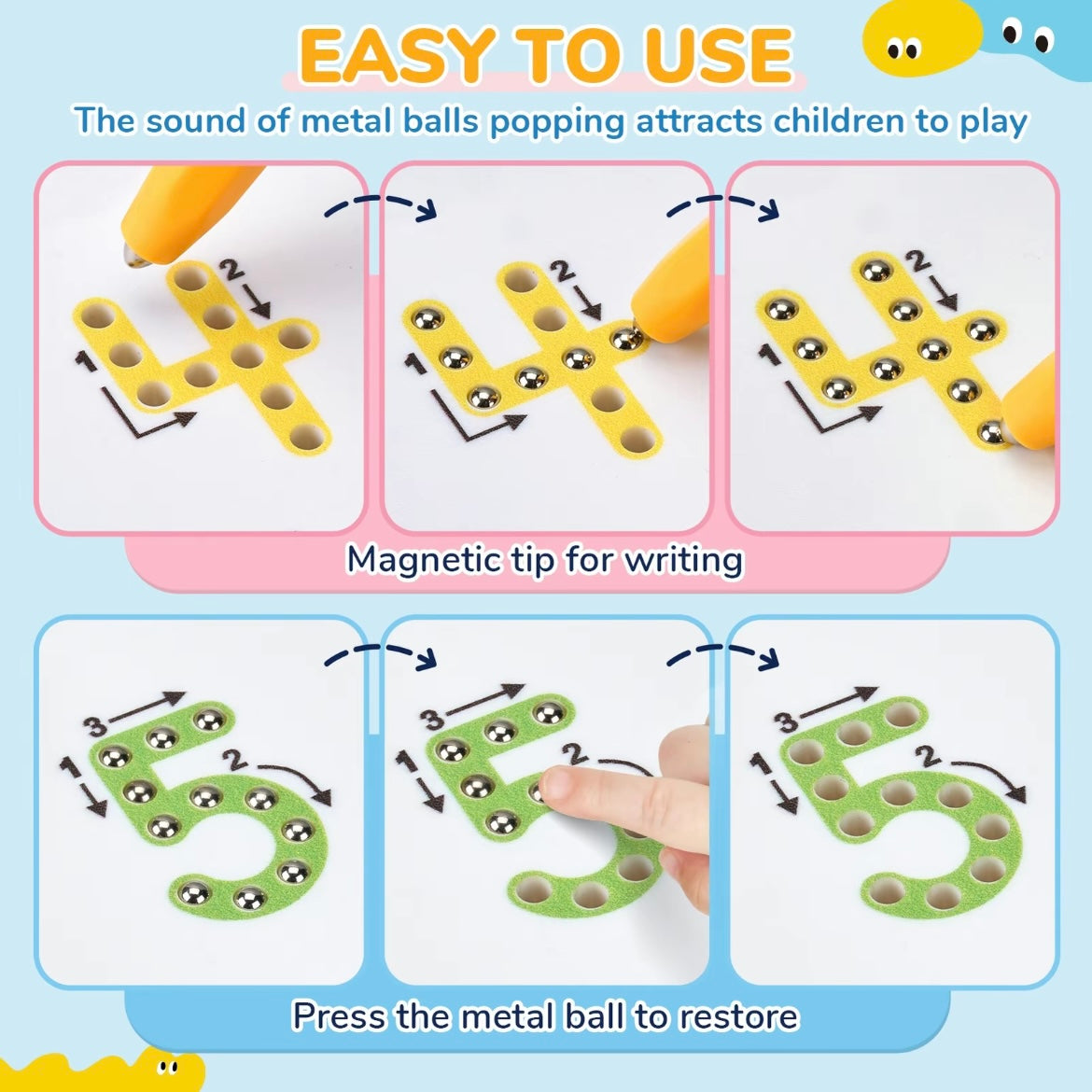 Magnetic Alphabet & Number Tracing Board – Double-Sided Montessori Learning Toy for Kids