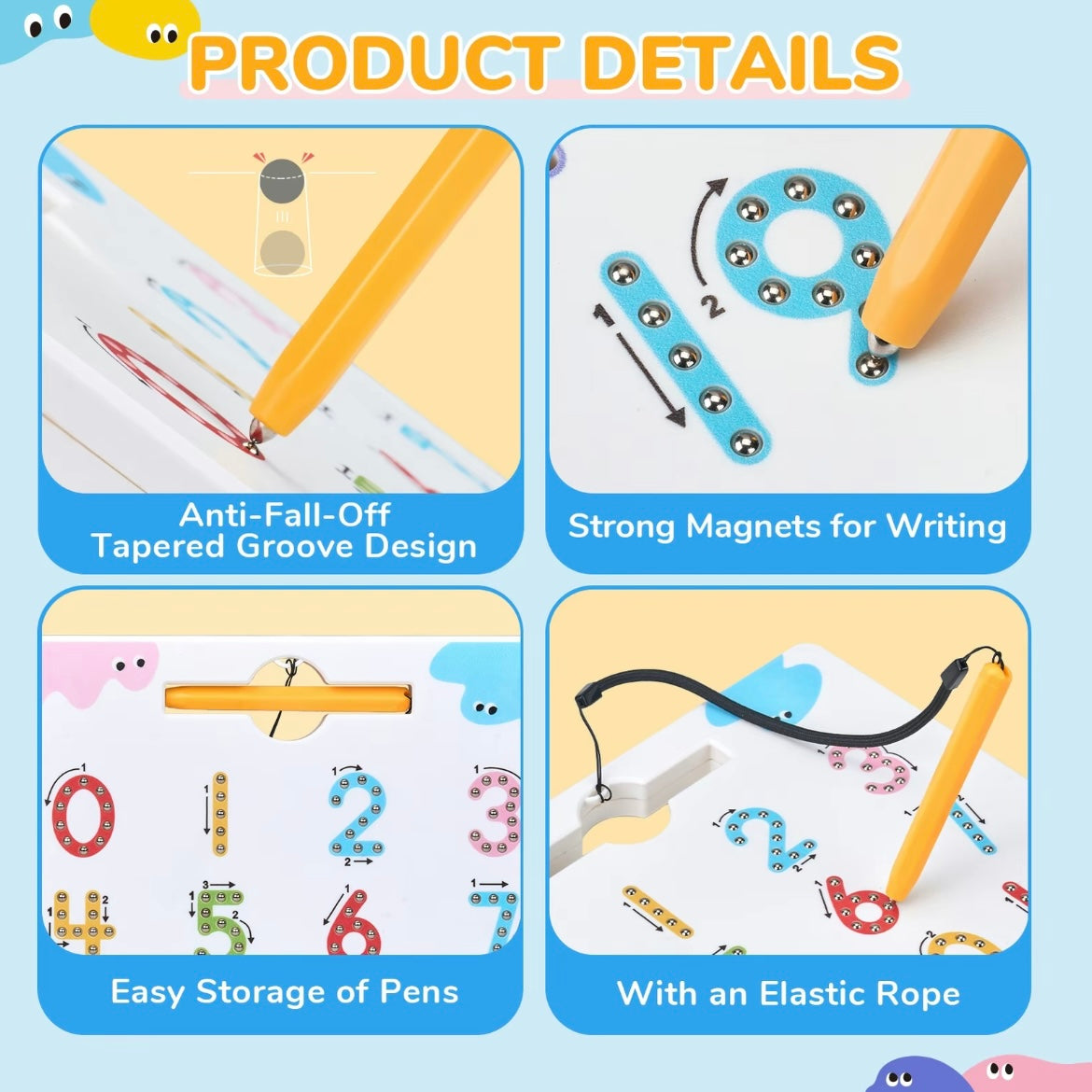 Magnetic Alphabet & Number Tracing Board – Double-Sided Montessori Learning Toy for Kids