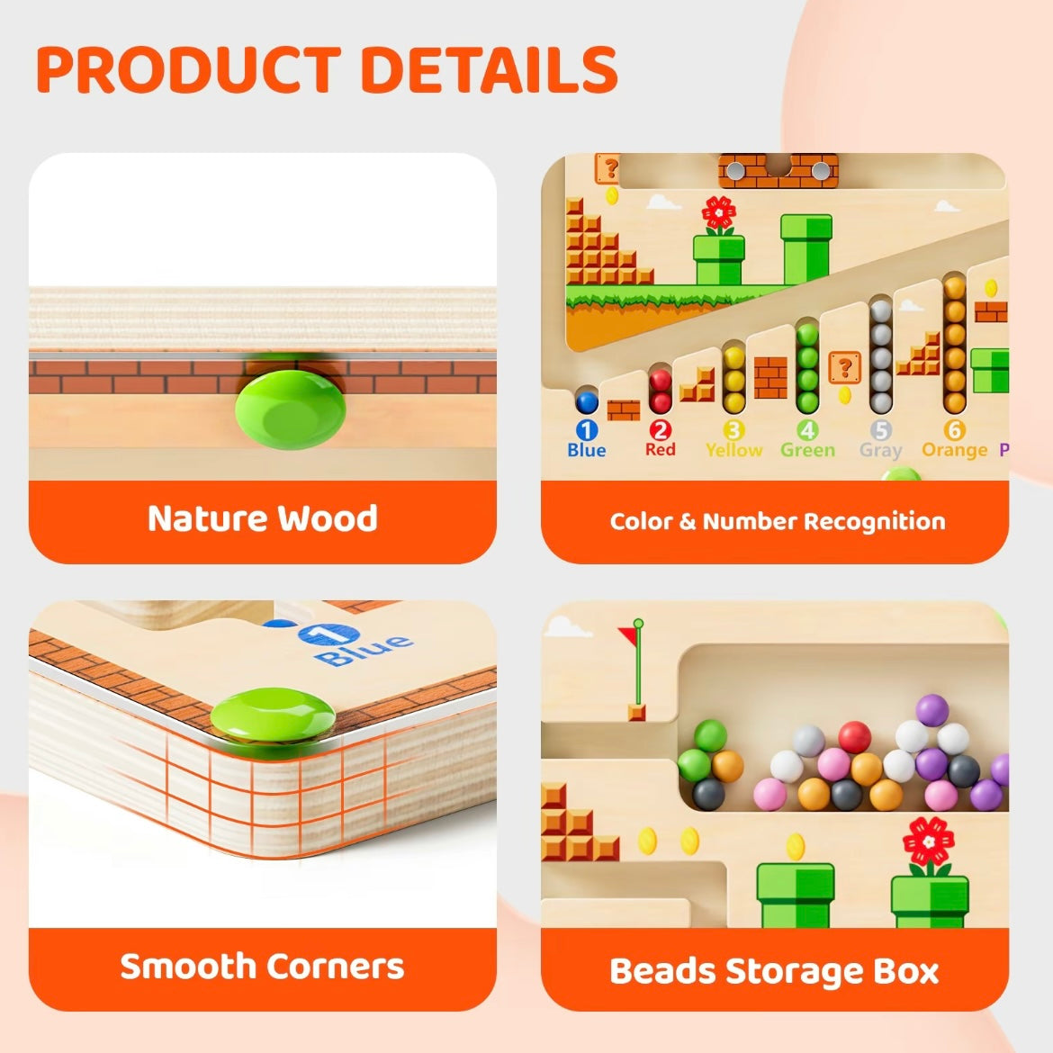 Magnetic Color Sorting Maze Board – Montessori-Inspired Hand-Eye Coordination Toy for Kids