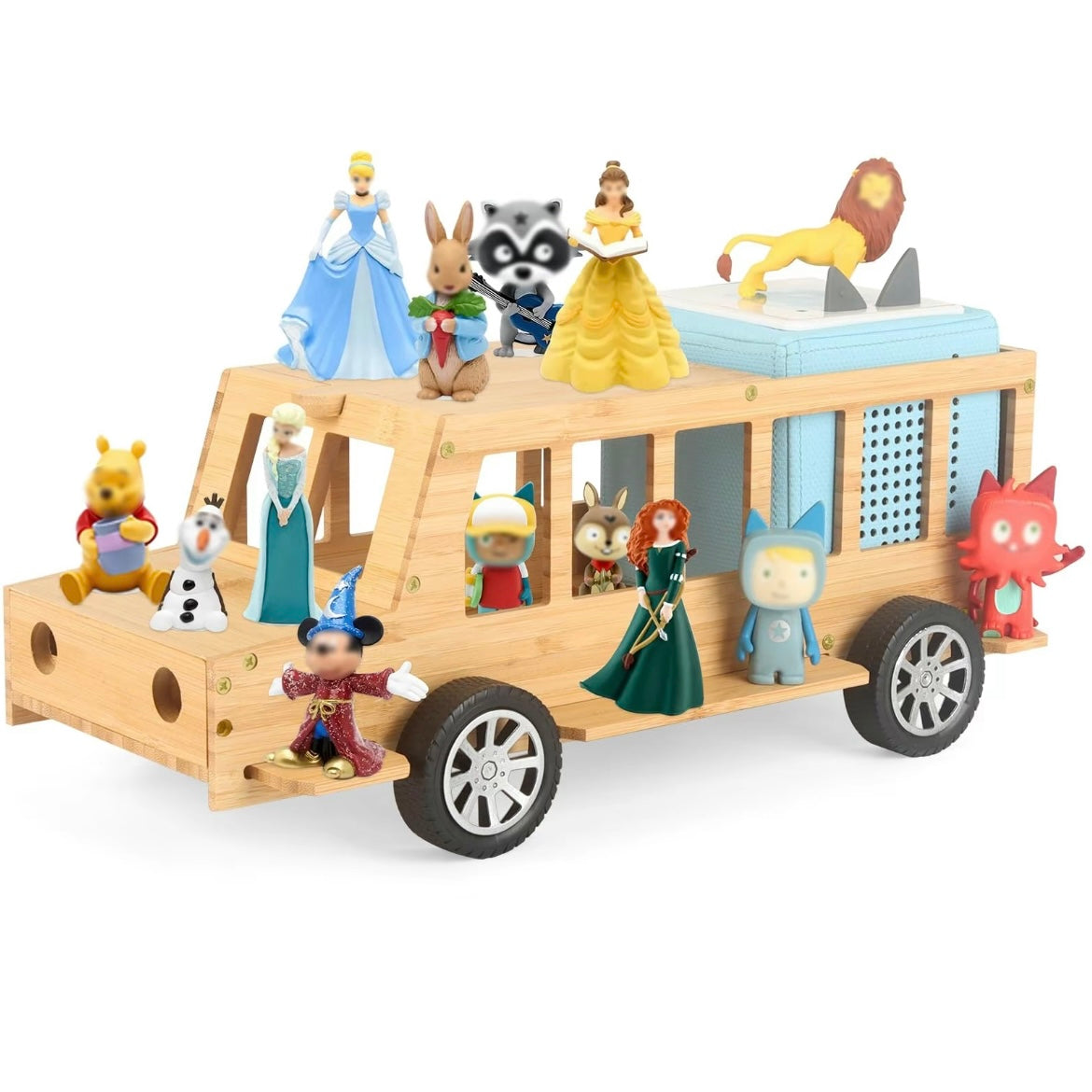 Handcrafted Wooden Truck Shelf for Tonies – Magnetic Organizer & Display Rack for 20–30 Toniebox Characters