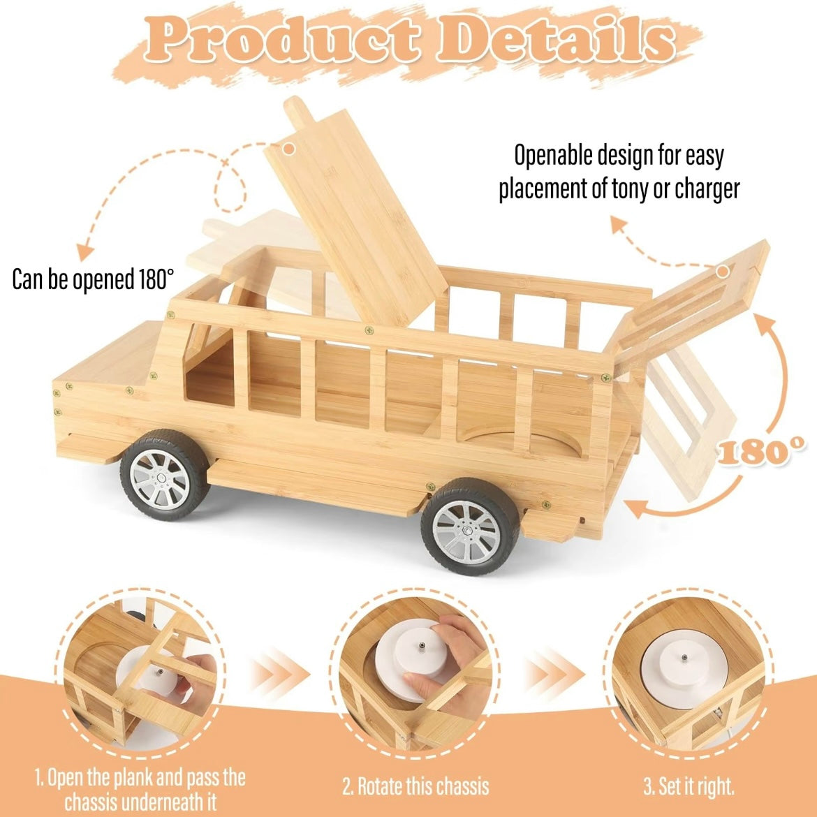 Handcrafted Wooden Truck Shelf for Tonies – Magnetic Organizer & Display Rack for 20–30 Toniebox Characters