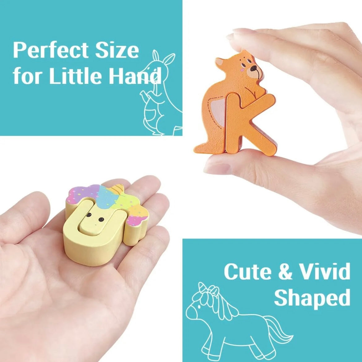 Wooden Animal Alphabet Puzzle – A to Z Learning Toy for Kids