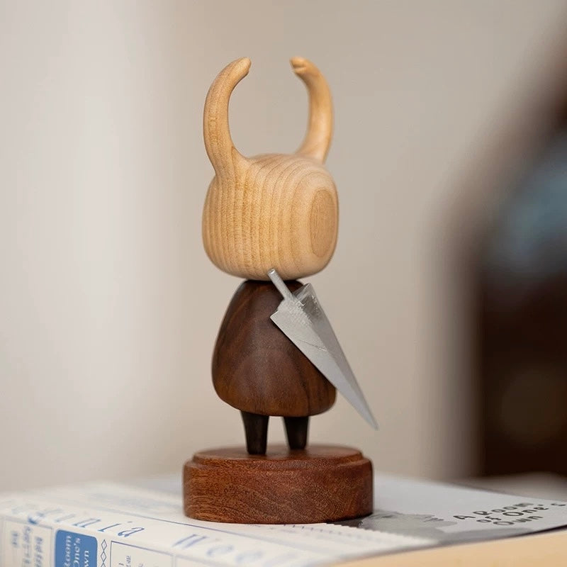 Original Handcrafted Wooden Hollow Knight Figurine – Minimalist Art Toy, Home Decor Collectible, Unique Gift for Gamers & Fans