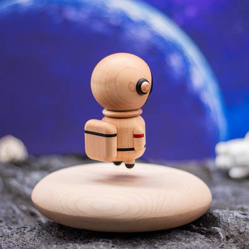 Magnetic Levitation Wooden Astronaut — Space Decor