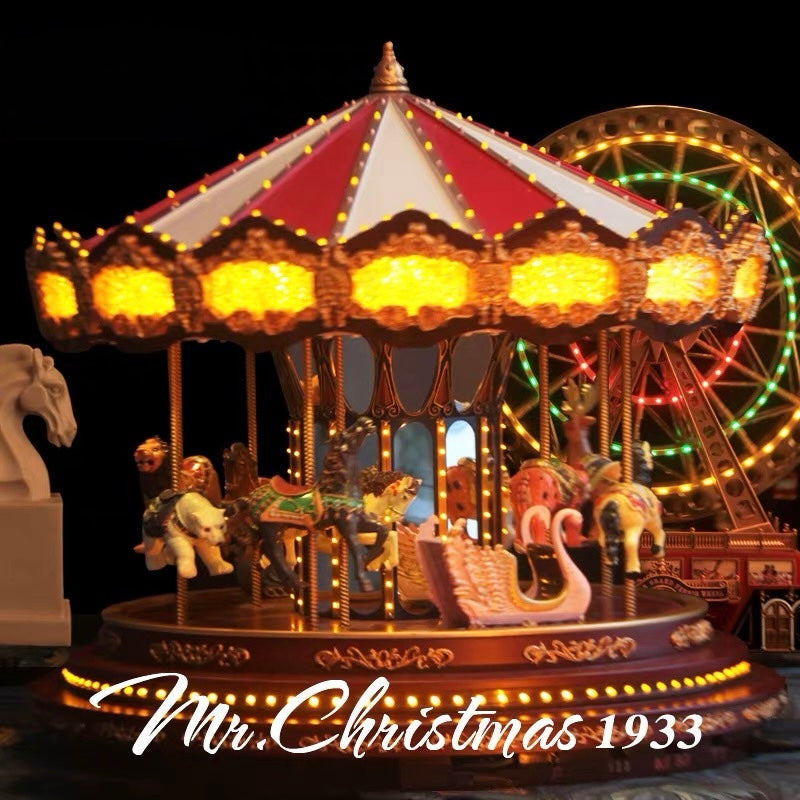 Deluxe Christmas Carousel with Lights & Music – 17" Animated Holiday Centerpiece