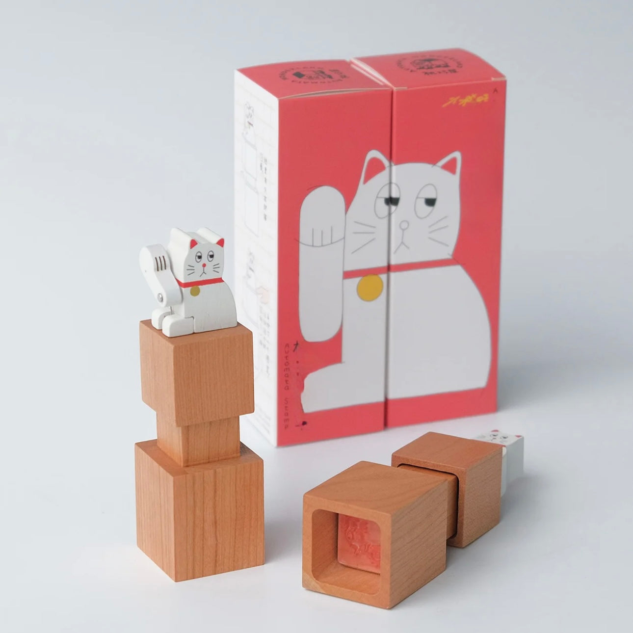 New Arrivals-Lucky Automata Cat Wooden Stamp