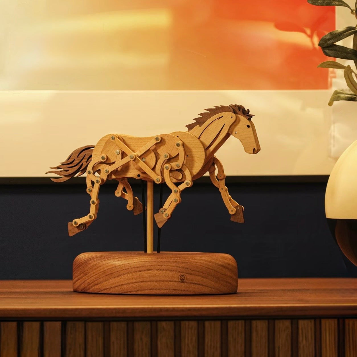 Original Galloping Horse Automata — Handcrafted Wooden Kinetic Sculpture