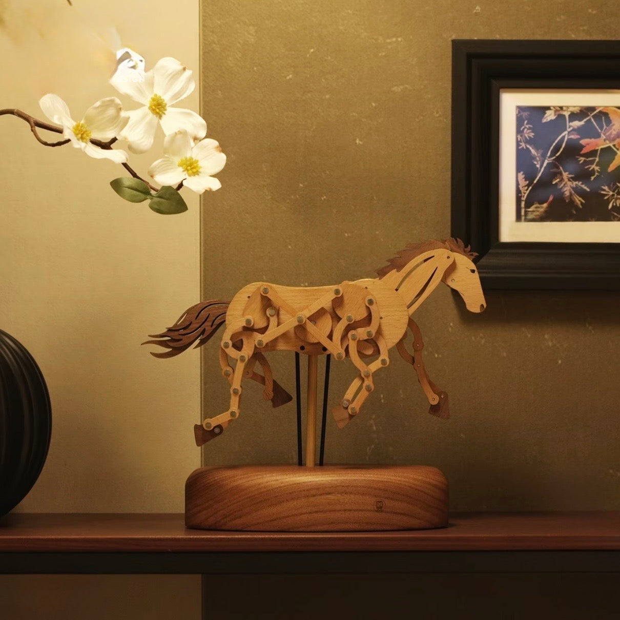 Original Galloping Horse Automata — Handcrafted Wooden Kinetic Sculpture