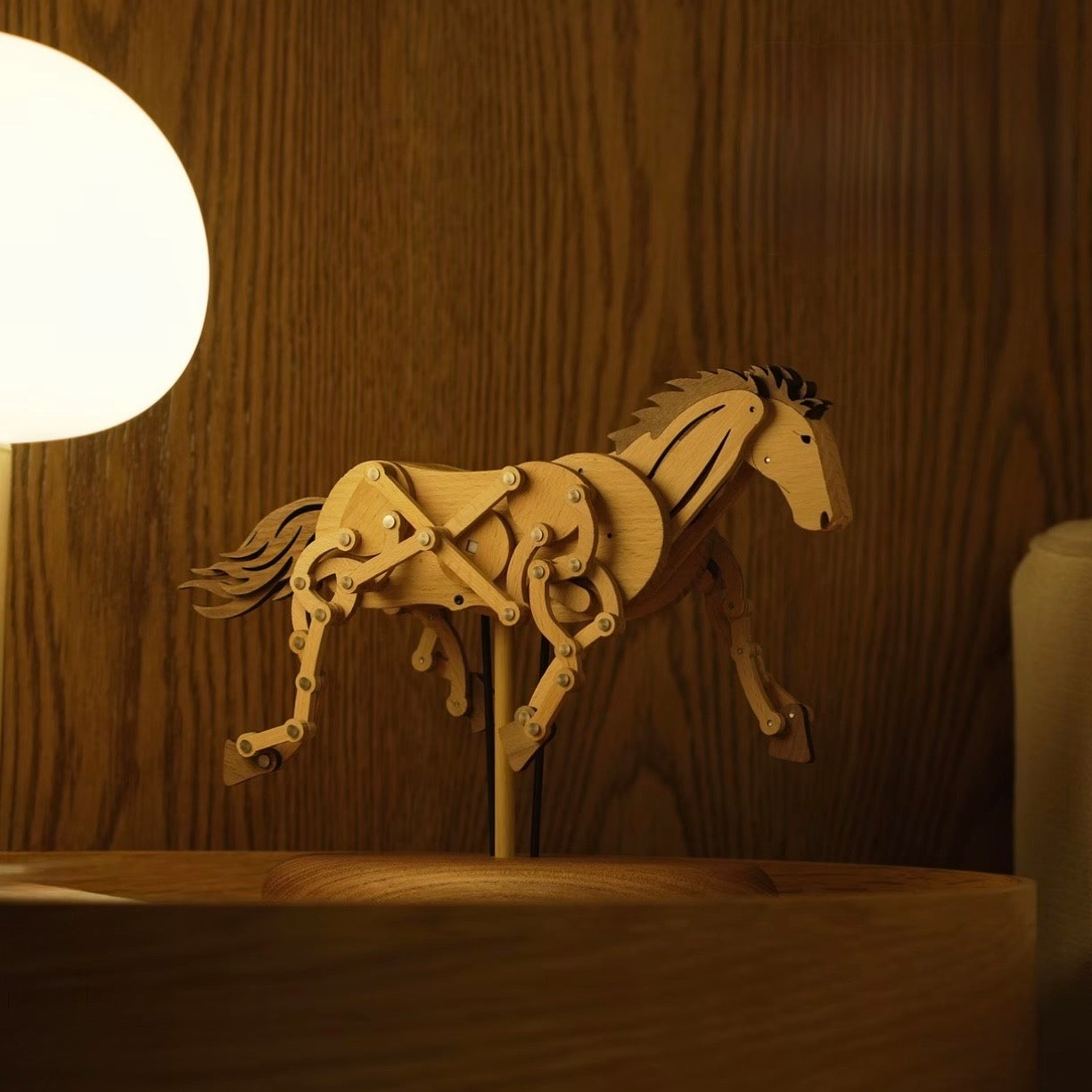 Original Galloping Horse Automata — Handcrafted Wooden Kinetic Sculpture