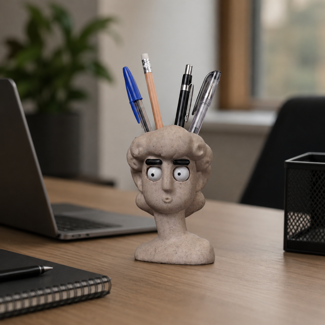 David Head Planter & Desk Organizer — Stone Texture