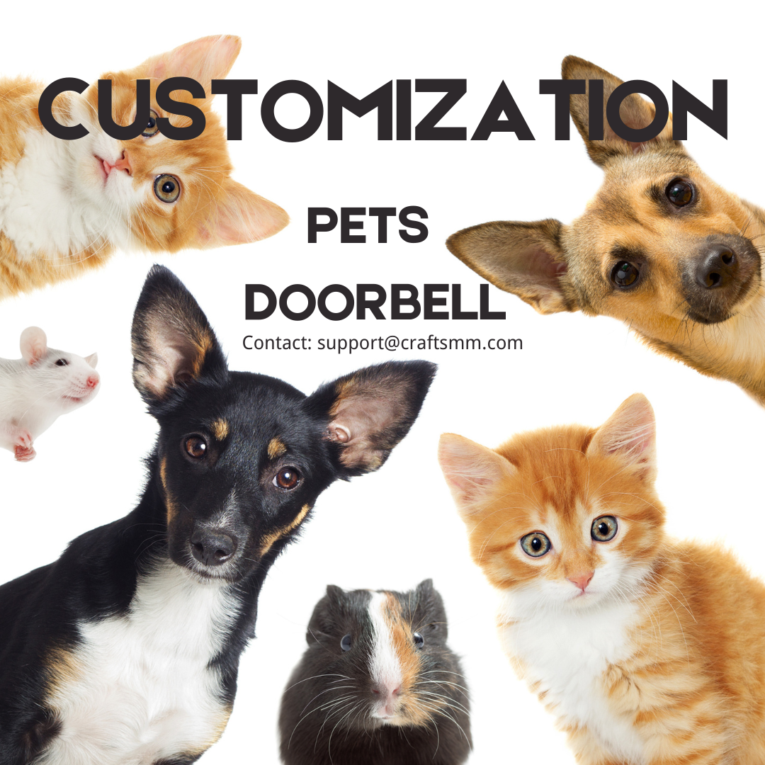 Original Personalized Hand-carved Wooden Pet Doorbell