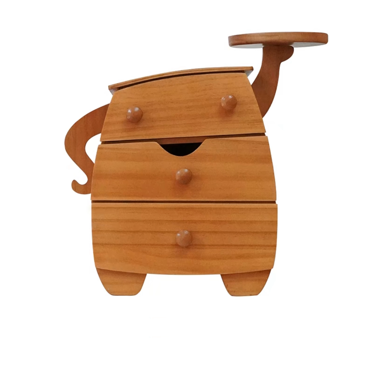 Chubby Cute Wooden Storage Cabinet – Compact Organizer with a Playful Design