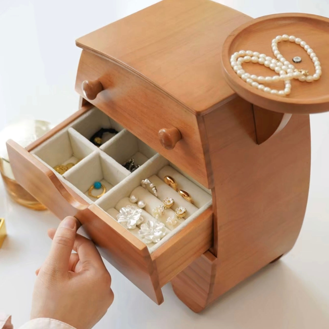 Chubby Cute Wooden Storage Cabinet – Compact Organizer with a Playful Design