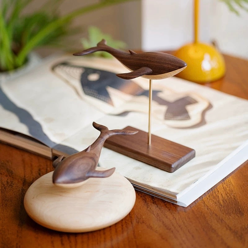 Original Handcarved Wooden Magnetic Levitating Whale
