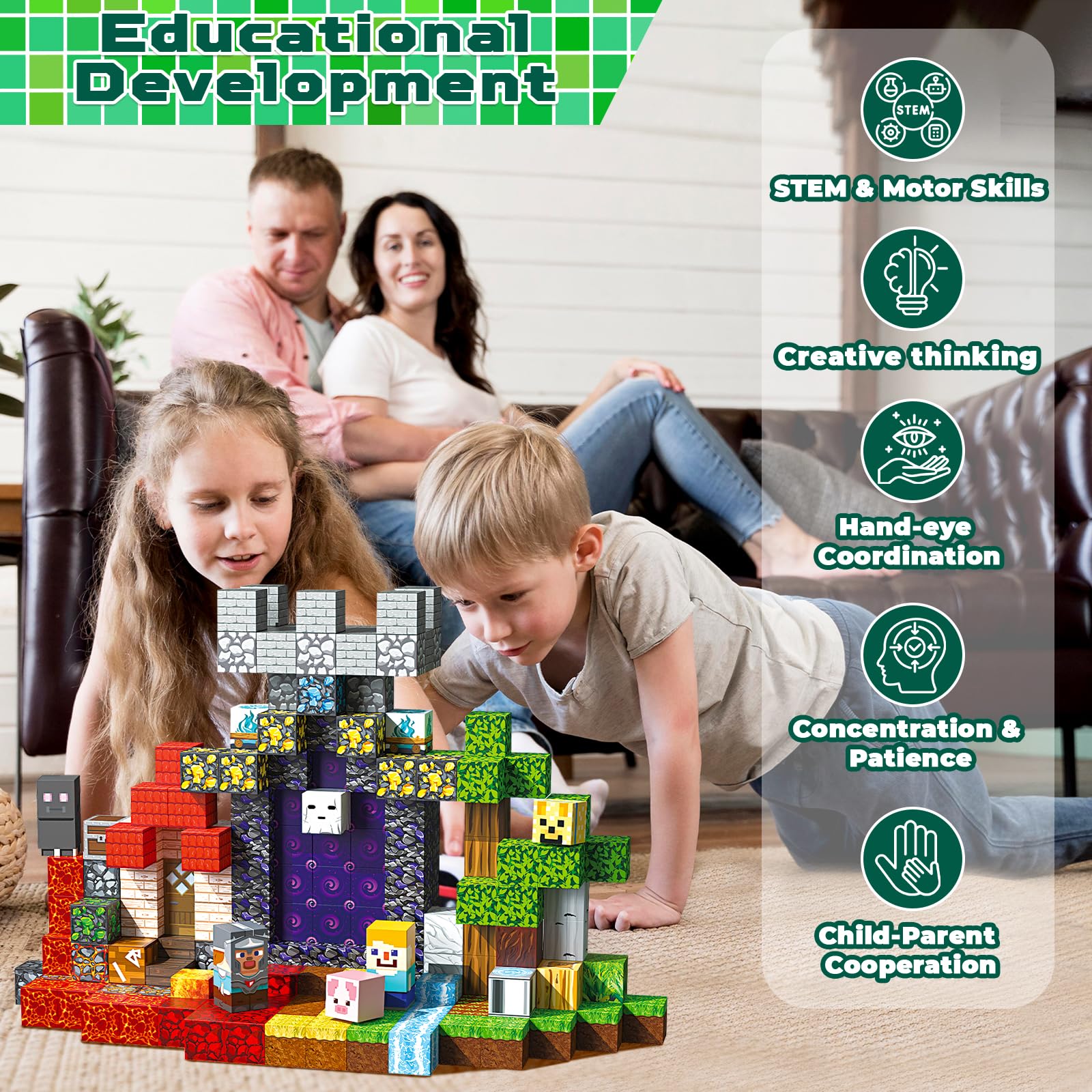Magnetic Building Blocks – Minecraft-Inspired Magnet Cubes for Kids