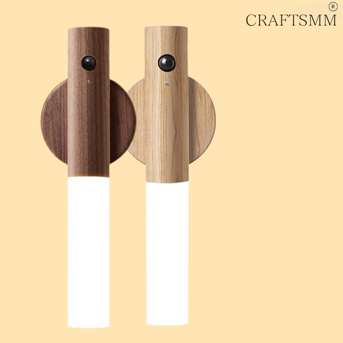 2 in 1 Wooden Style Night Light & Flashlight Motion Sensor-Fun & Stylish Lighting