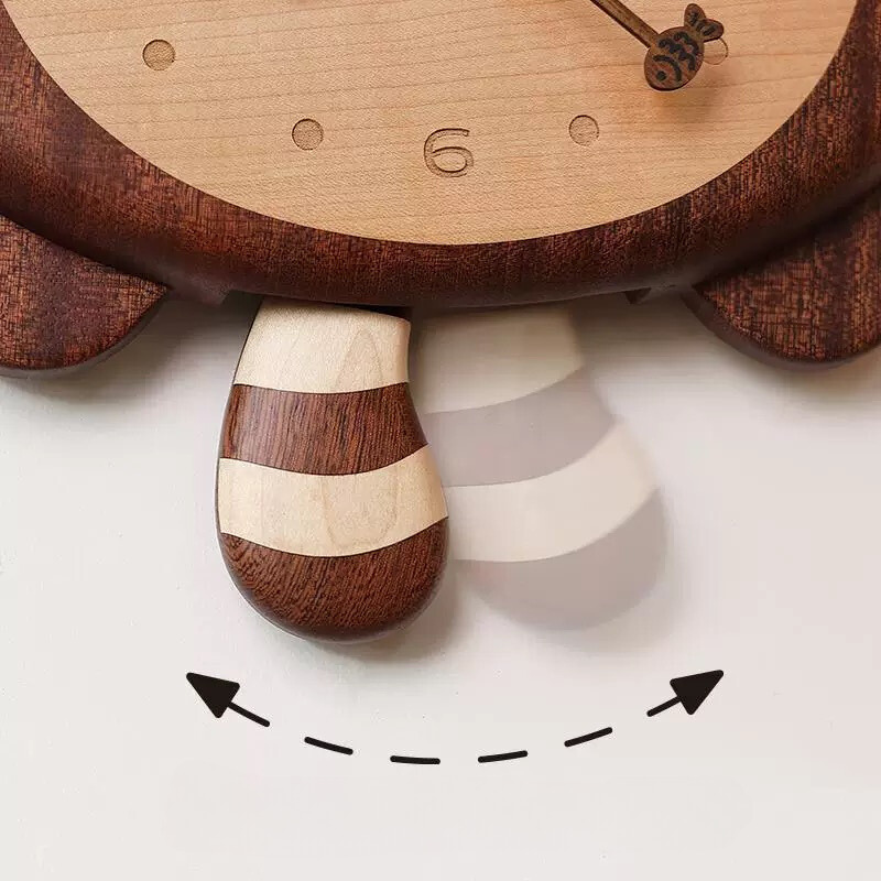 Forest Buddy Raccoon Super Silent Wall Clock