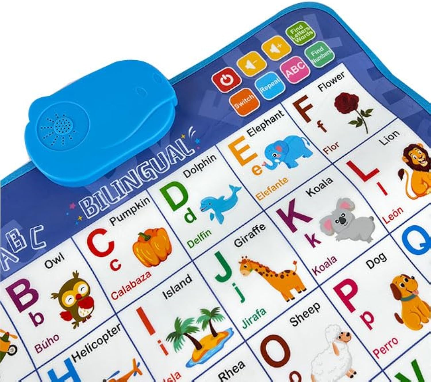 Bilingual Talking ABC & 123 Poster — English & Spanish Interactive Learning for Toddlers