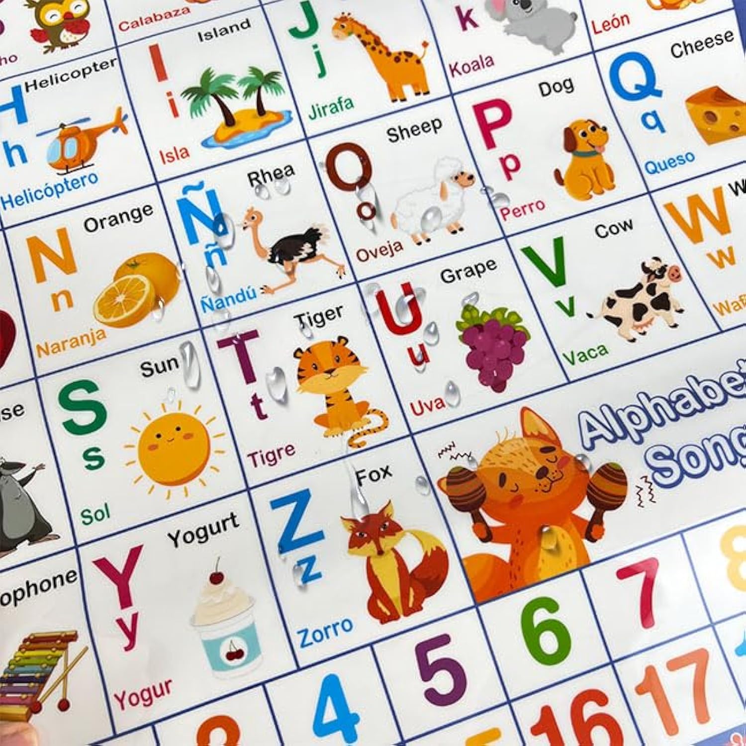 Bilingual Talking ABC & 123 Poster — English & Spanish Interactive Learning for Toddlers