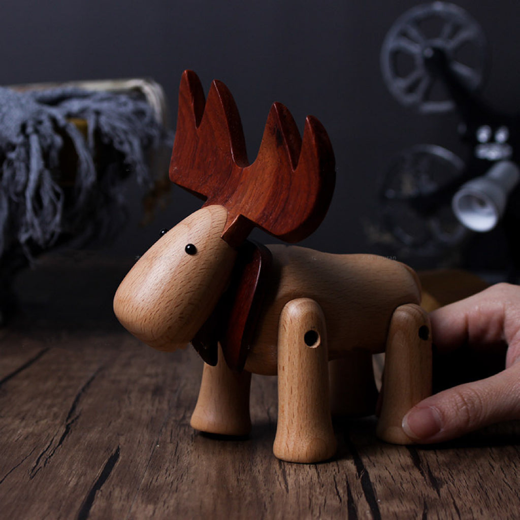 Artistic Adjustable Wooden Elk - Perfect Christmas Decor and Versatile Home Accent