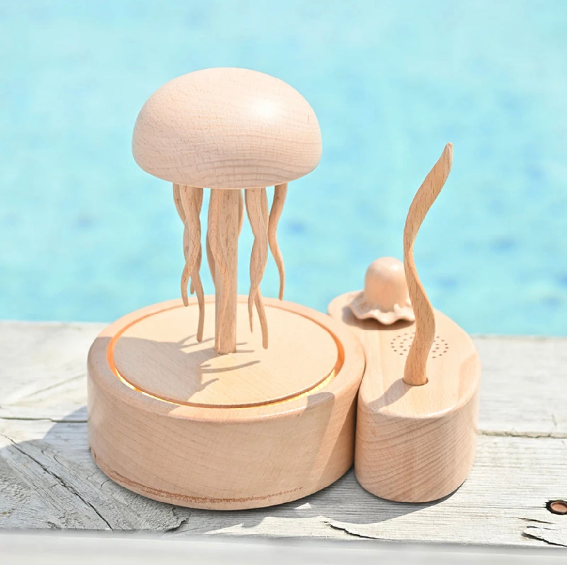 Original Pre-Sale Exquisite Bluetooth Handmade Wooden Jellyfish: A Unique Artwork for Home Decor and the Perfect Gift for Healing