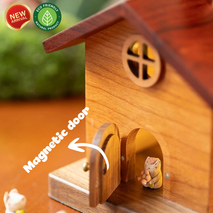 Magnetic Door Wooden Piggy Bank - Creative Design Eco-Friendly Materials