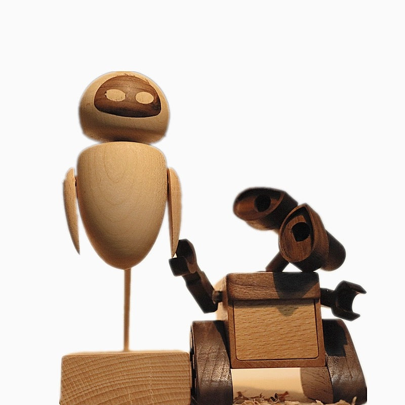 Inspired by WALL-E Vintage Creative Wooden Robot Figurine Special Gift for Couples Creative Gift