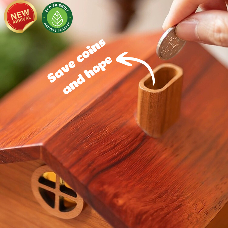 Magnetic Door Wooden Piggy Bank - Creative Design Eco-Friendly Materials