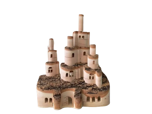 A DIY Log Handmade Castle-Natural Without Coating Material Eco-Friendly Unique Funny Gift