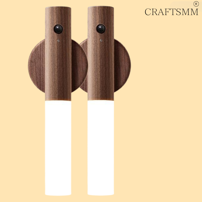 2 in 1  Wooden Night Light & Flashlight Motion Sensor-Fun & Stylish Lighting