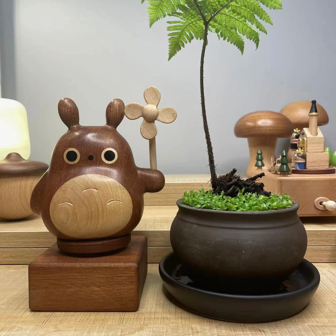 DIY Handmade Wooden Craft Totoro: A Whimsical Home Decoration for Family and Friends