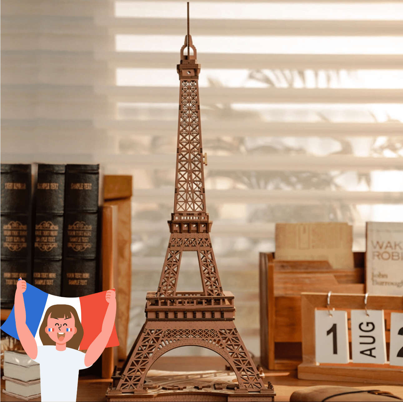 2024 Paris Olympics 3D Wooden Eiffel Tower